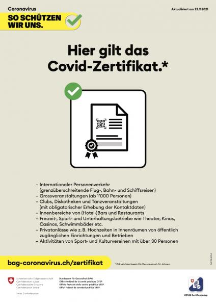 Covid-Zertifikat-Plakat